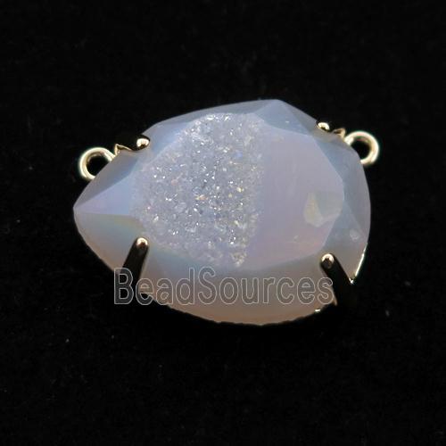 white AB-color Agate Druzy teardrop pendant