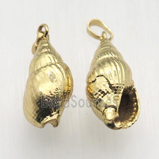 Conch Shell pendant, gold plated