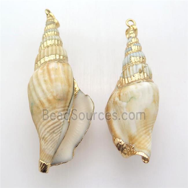 Conch Shell pendant, gold plated