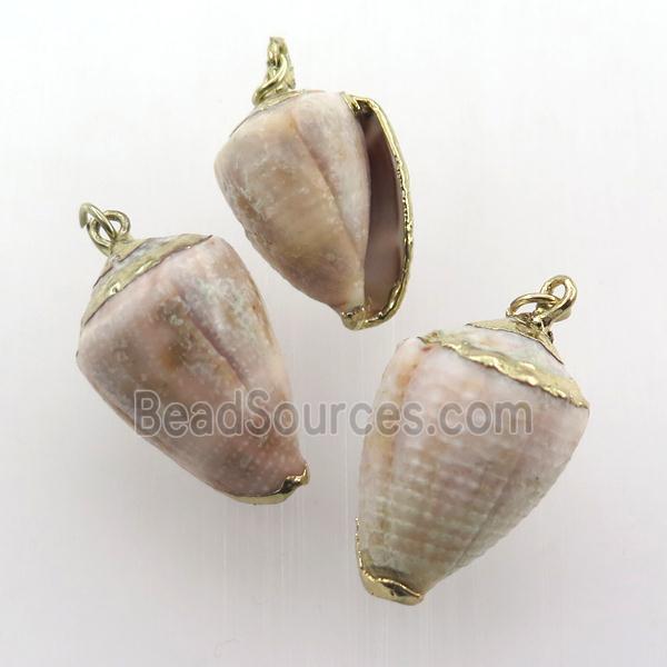 conch shell pendant, gold plated