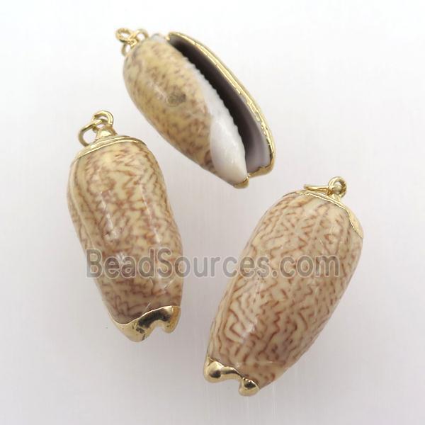 conch shell pendant, gold plated