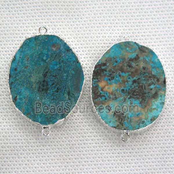 Ocean Jasper connector, silver plated