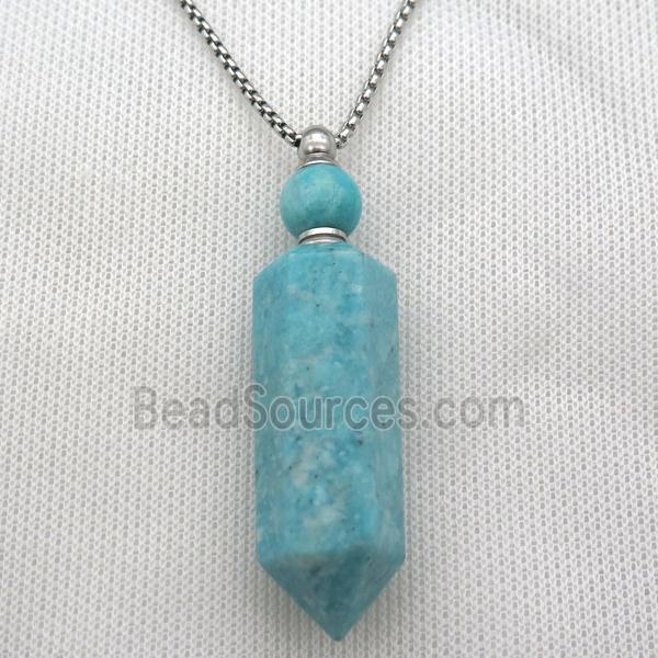 green Russian Amazonite perfume bottle Necklace