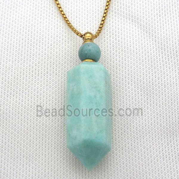 Russian Amazonite perfume bottle Necklace