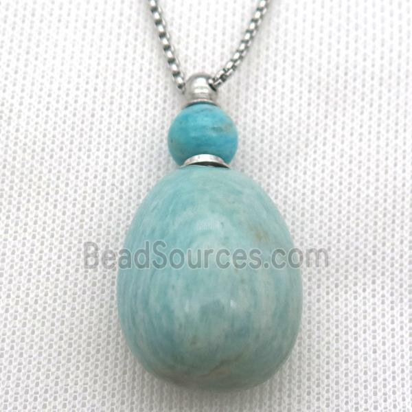 green Russian Amazonite perfume bottle Necklace