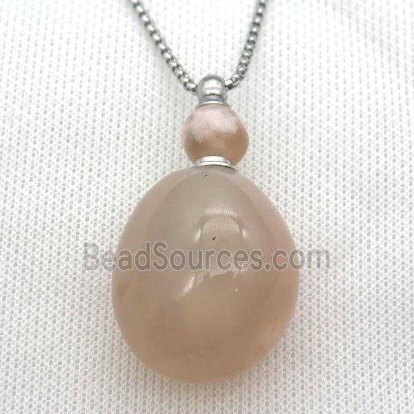 Cherry Agate perfume bottle Necklace