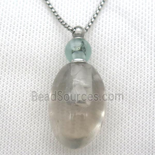 Clear Quartz perfume bottle Necklace