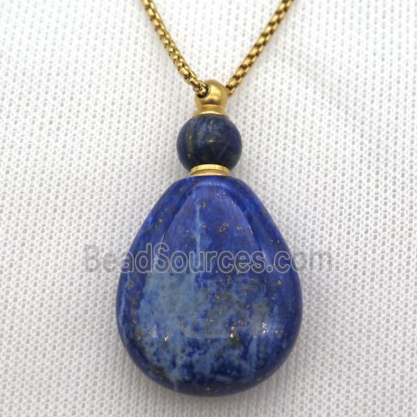 blue Lapis Lazuli perfume bottle Necklace