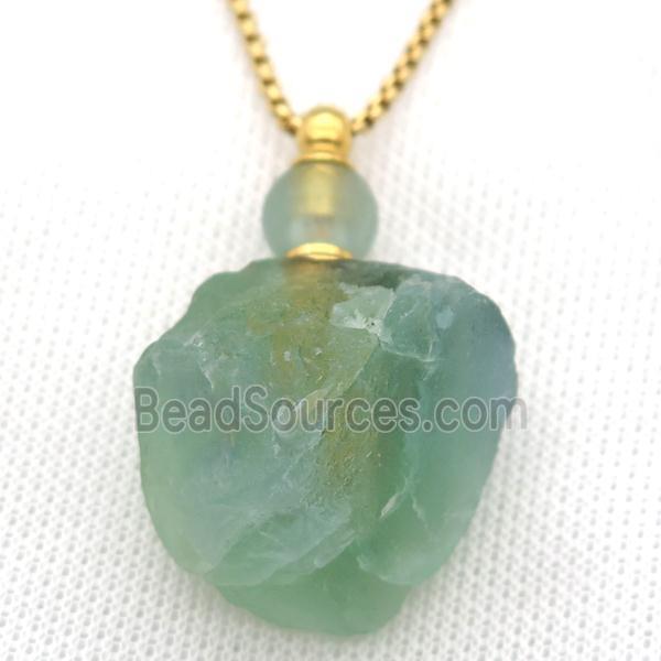 green Fluorite perfume bottle Necklace