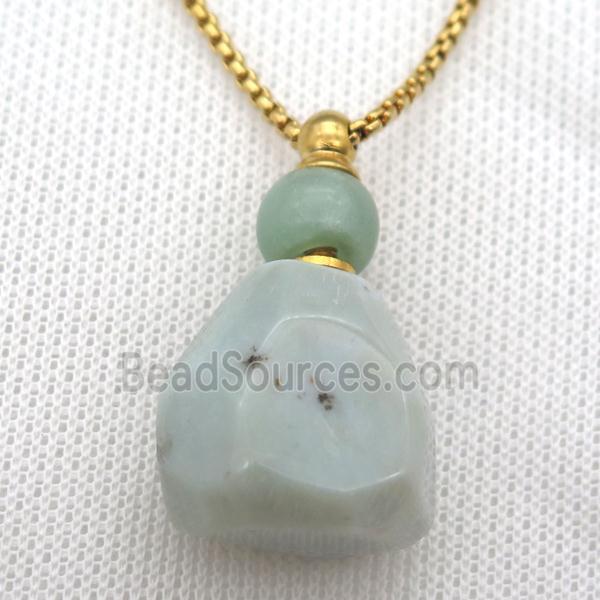 Amazonite nugget perfume bottle Necklace