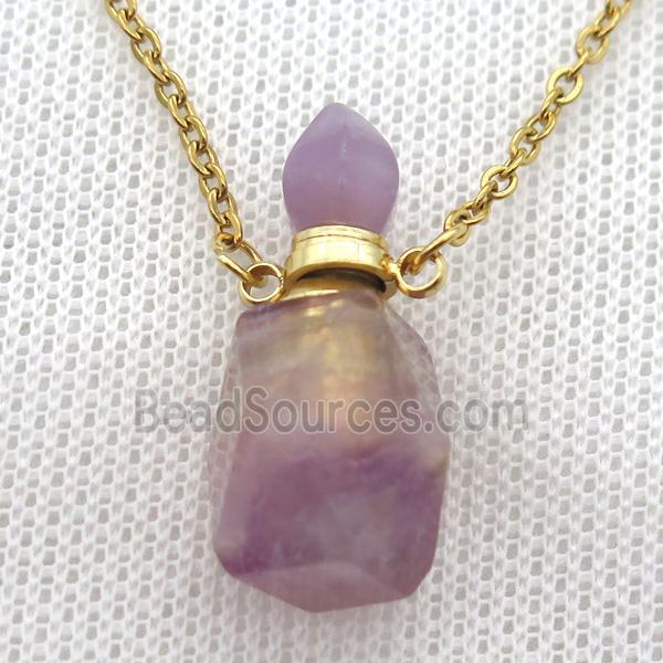 Fluorite perfume bottle Necklace