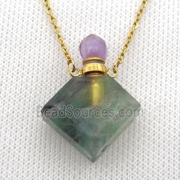 Fluorite perfume bottle Necklace