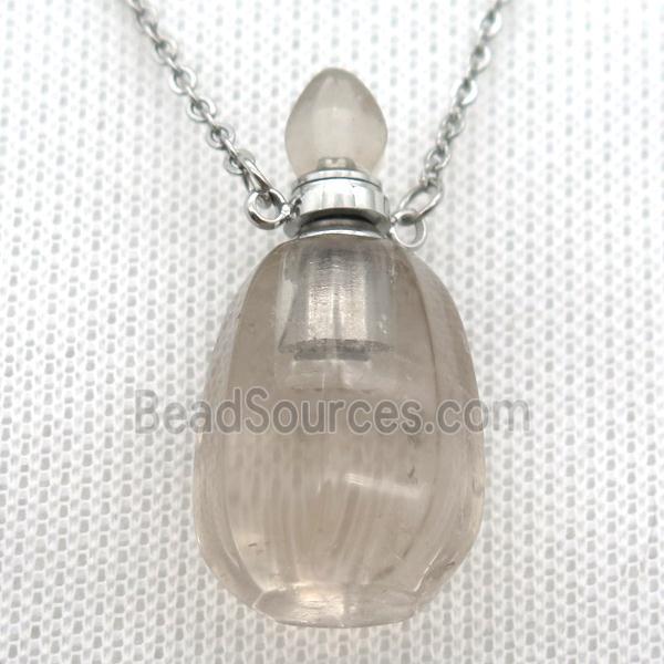 Clear Quartz perfume bottle Necklace