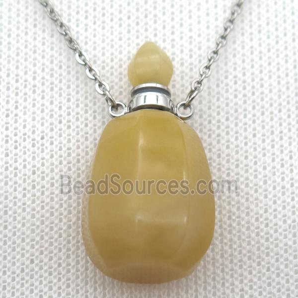 yellow Jade perfume bottle Necklace