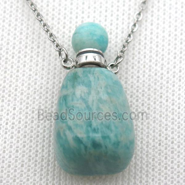 green Russian Amazonite perfume bottle Necklace