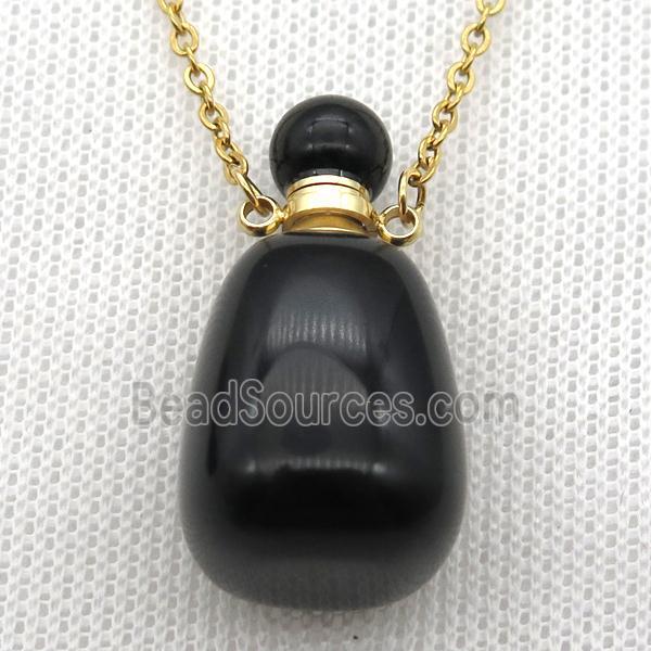 black Onyx Agate perfume bottle Necklace