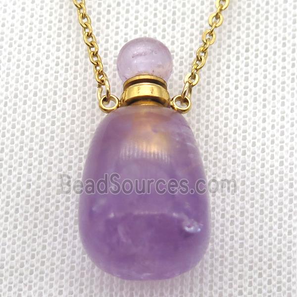 purple Amethyst perfume bottle Necklace