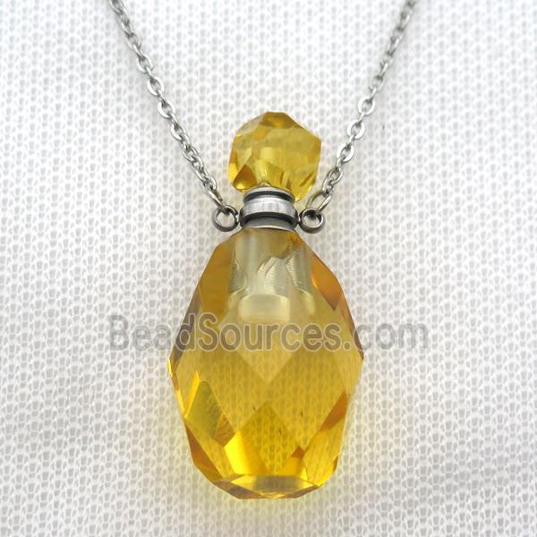 yellow Citrine perfume bottle Necklace