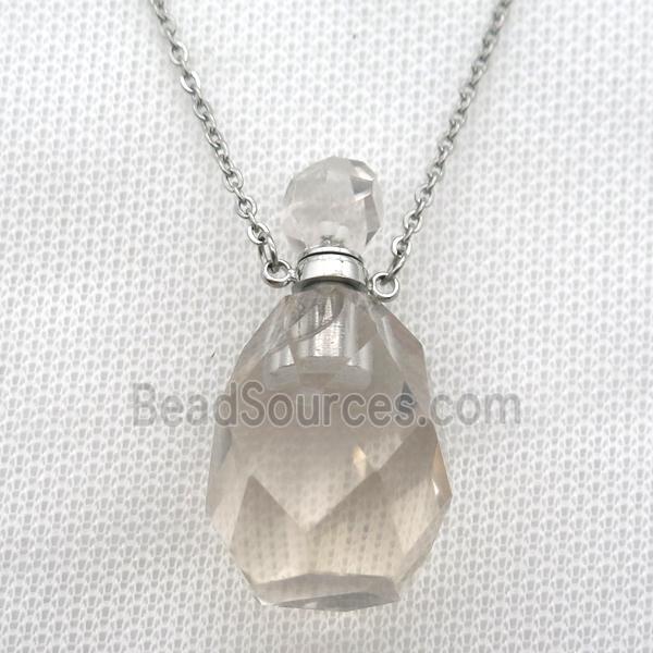 Clear Quartz perfume bottle Necklace