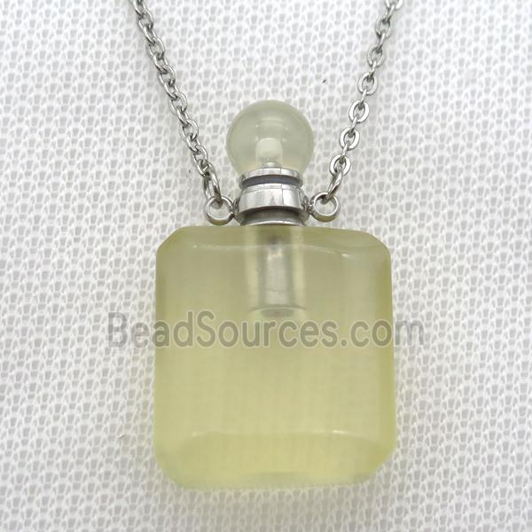 Lemon Quartz perfume bottle Necklace