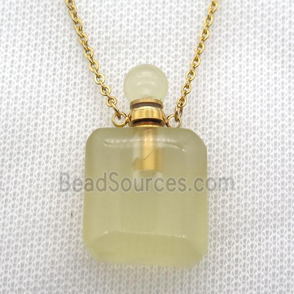 Lemon Quartz perfume bottle Necklace