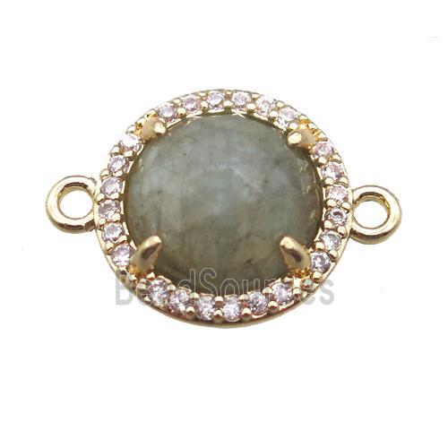 Labradorite circle connector, gold plated