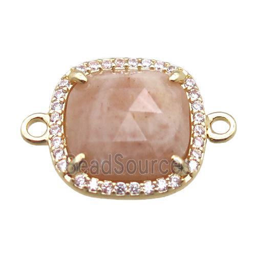 sunstone square connector, gold plated