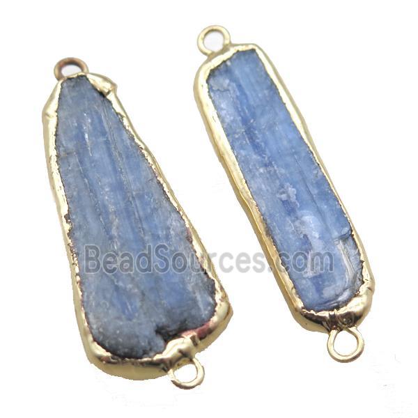 blue Kyanite connector, mix shape, gold plated