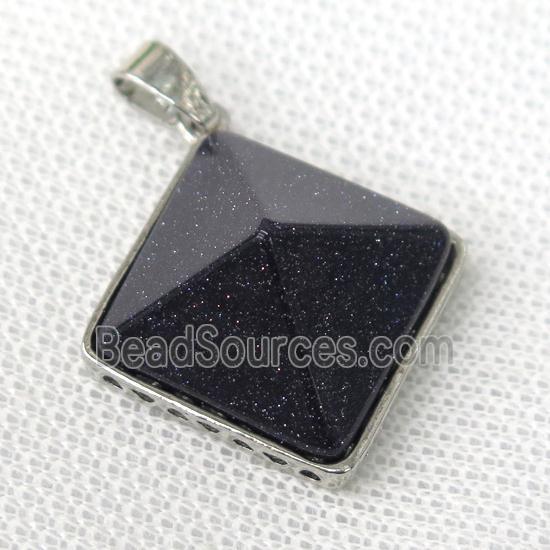 blue sandstone pyramid pendant