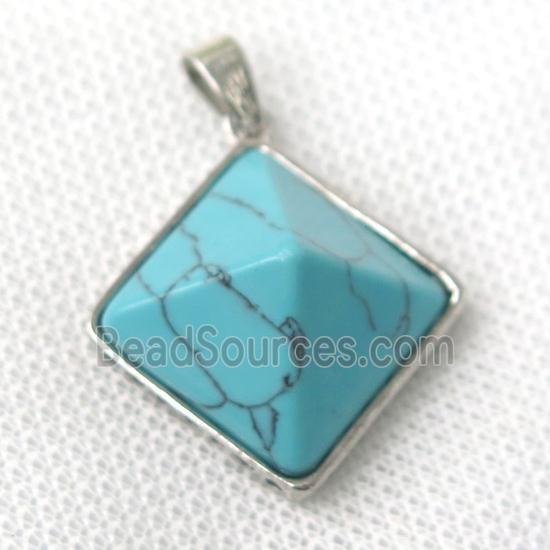 turquoise pyramid pendant