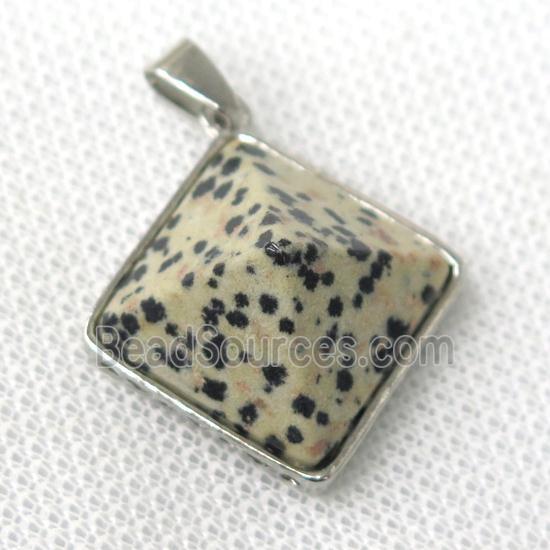 black spotted jasper pyramid pendant