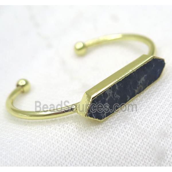 navy blue Sea Sediment bangle, copper, gold plated