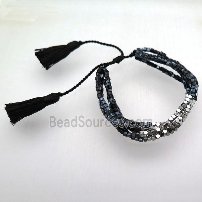 handmade Adjustable bracelet with crystal glass bead