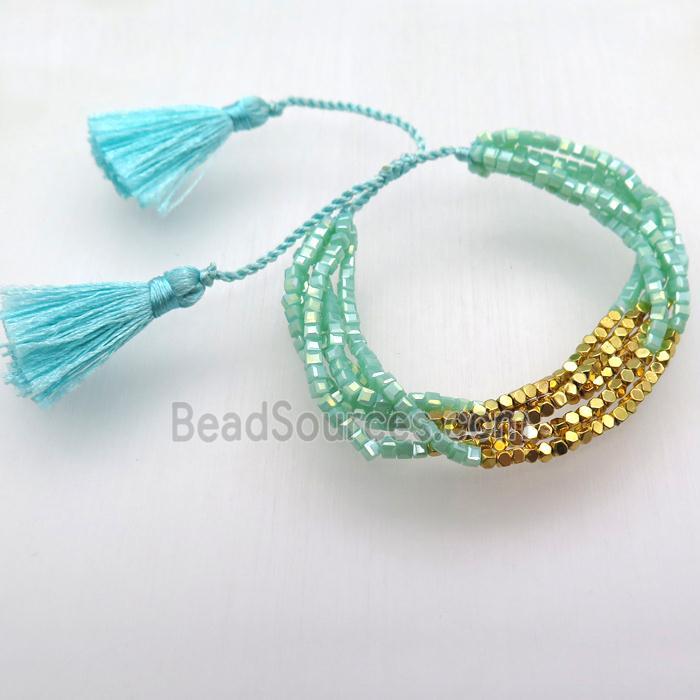 handmade bracelet with crystal glass, Adjustable