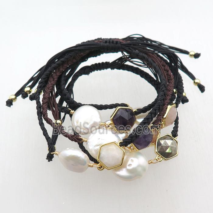 handmade bracelet with pearl bead