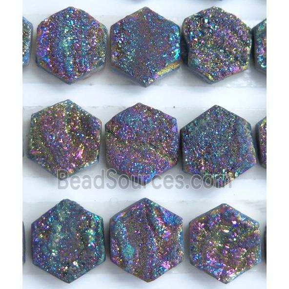 druzy quartz cabochon, oval