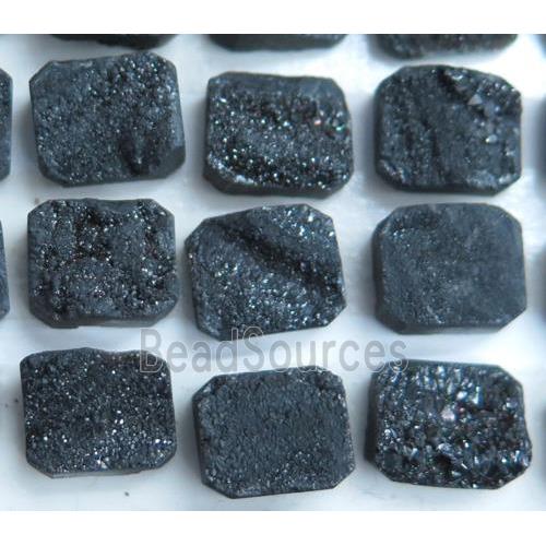 druzy quartz cabochon, rectangle