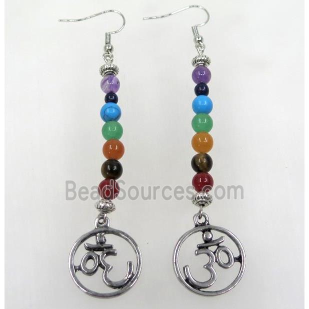 Gemstone Hook Earring Chakra Yoga