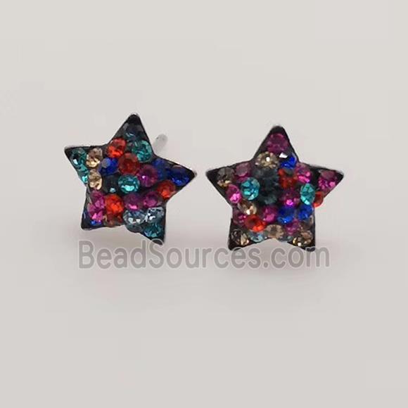 sterling silver Earring studs with Middle East rhinestone