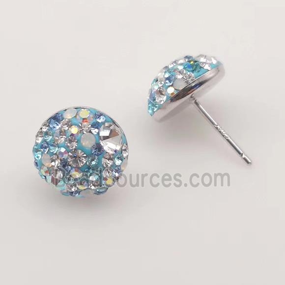 sterling silver Earring studs with Middle East rhinestone