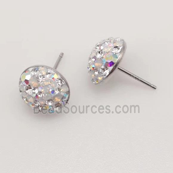 sterling silver Earring studs with Middle East rhinestone