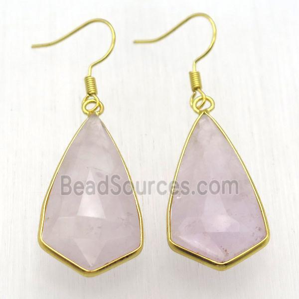 amethyst teardrop Hook Earring, gold plated