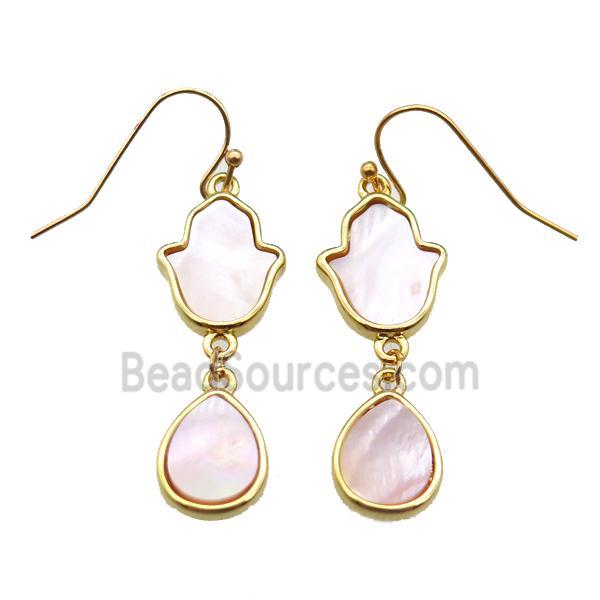 Queen Shell hook Earring, gold plated