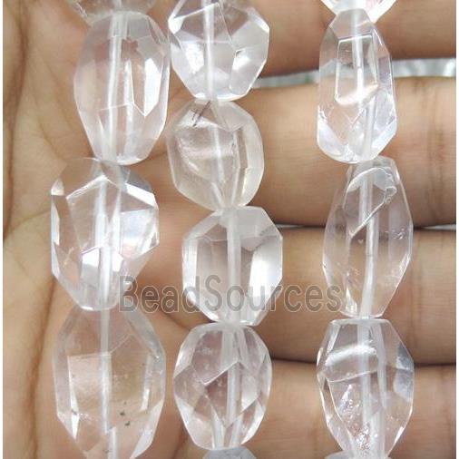 clear quartz nugget bead, freeform