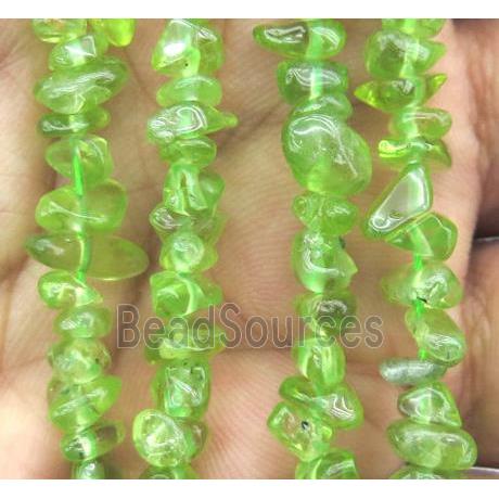 natural Peridot chip beads