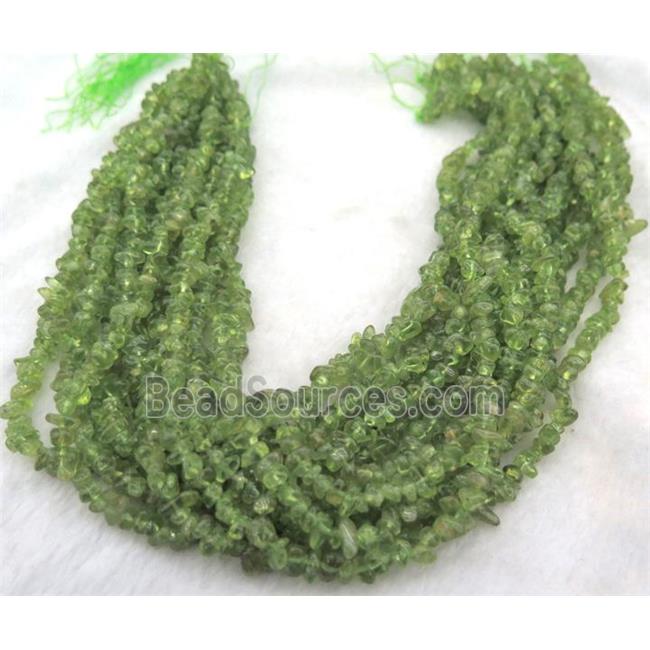 natural Peridot chip beads