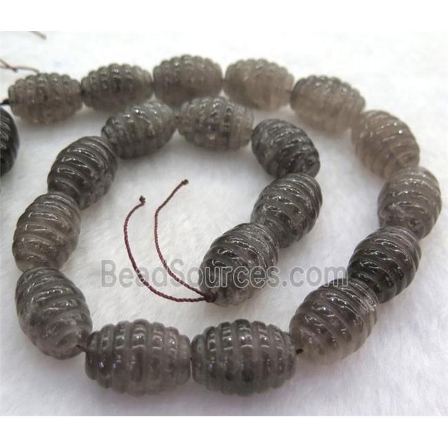 Smoky Quartz barrel beads