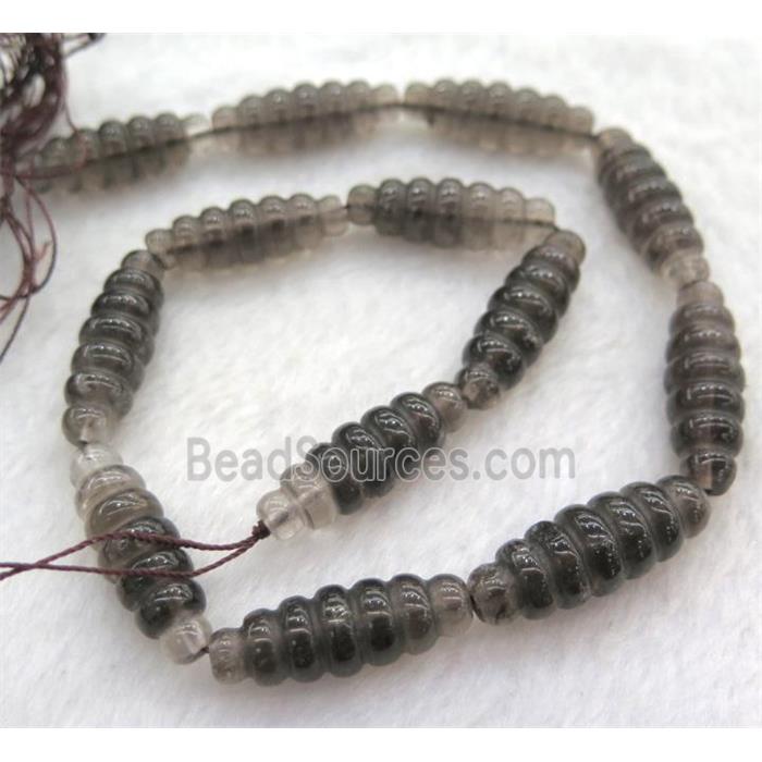 smoky quartz rice beads