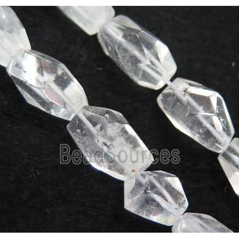 Clear Quartz bead, nugget, faceted freeform