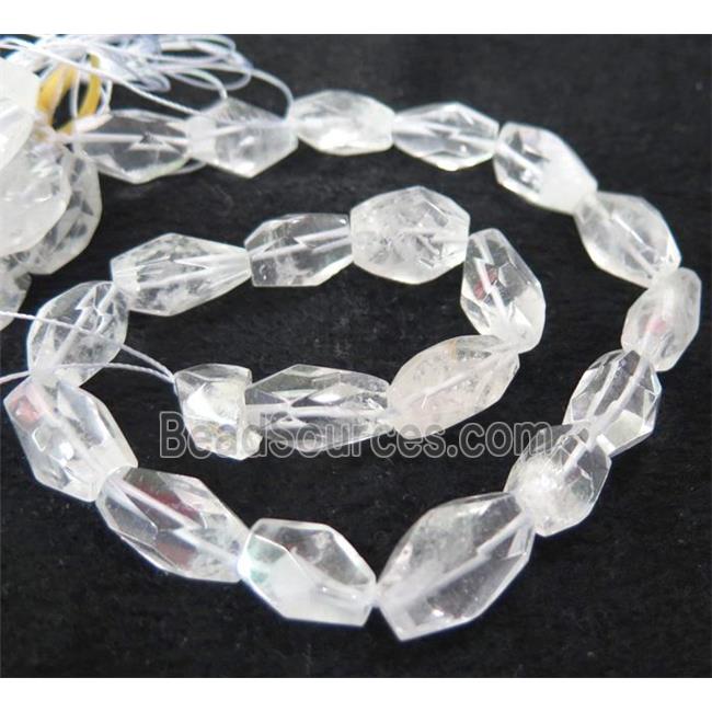 Clear Quartz bead, nugget, faceted freeform